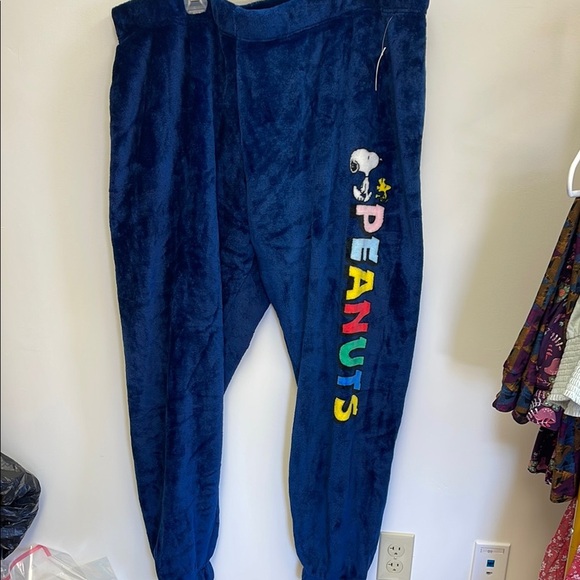 Peanuts Blue Jogger Track Pants with Elastic Waistband 2x and 3x SOFT - Picture 2 of 8